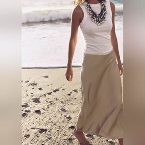 Zara Sand Maxi Skirt